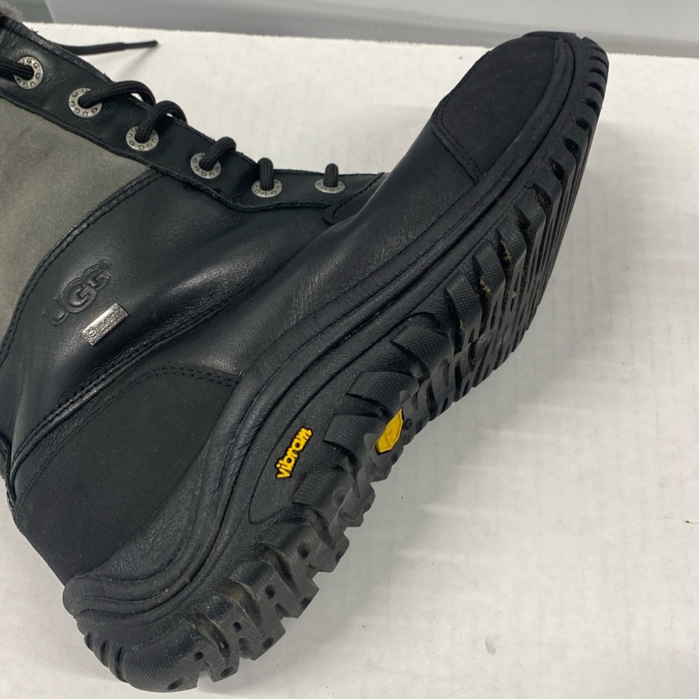 UGG Men Black/Gray Fur Vibram Leather Waterproof Snow Gore-Tex Boots Size 10 EUC - Picture 6 of 14